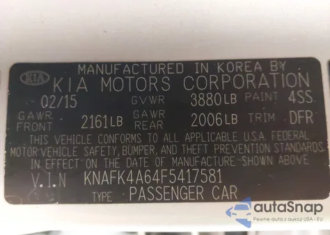2015 Kia Forte Lx from USA, damaged, VIN KNAFK4A64F5417581